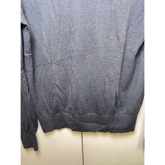 Banana Republic Mens Cashmere Silk Sweater Size Medium Navy Blue Solid V-Neck - Picture 3 of 11